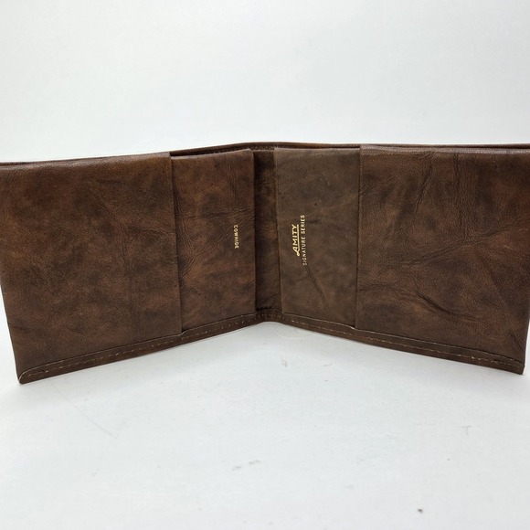 NEW Vintage Amity Men's Bi-fold Leather Signature Series Billfold Wallet Brown - Picture 1 of 6